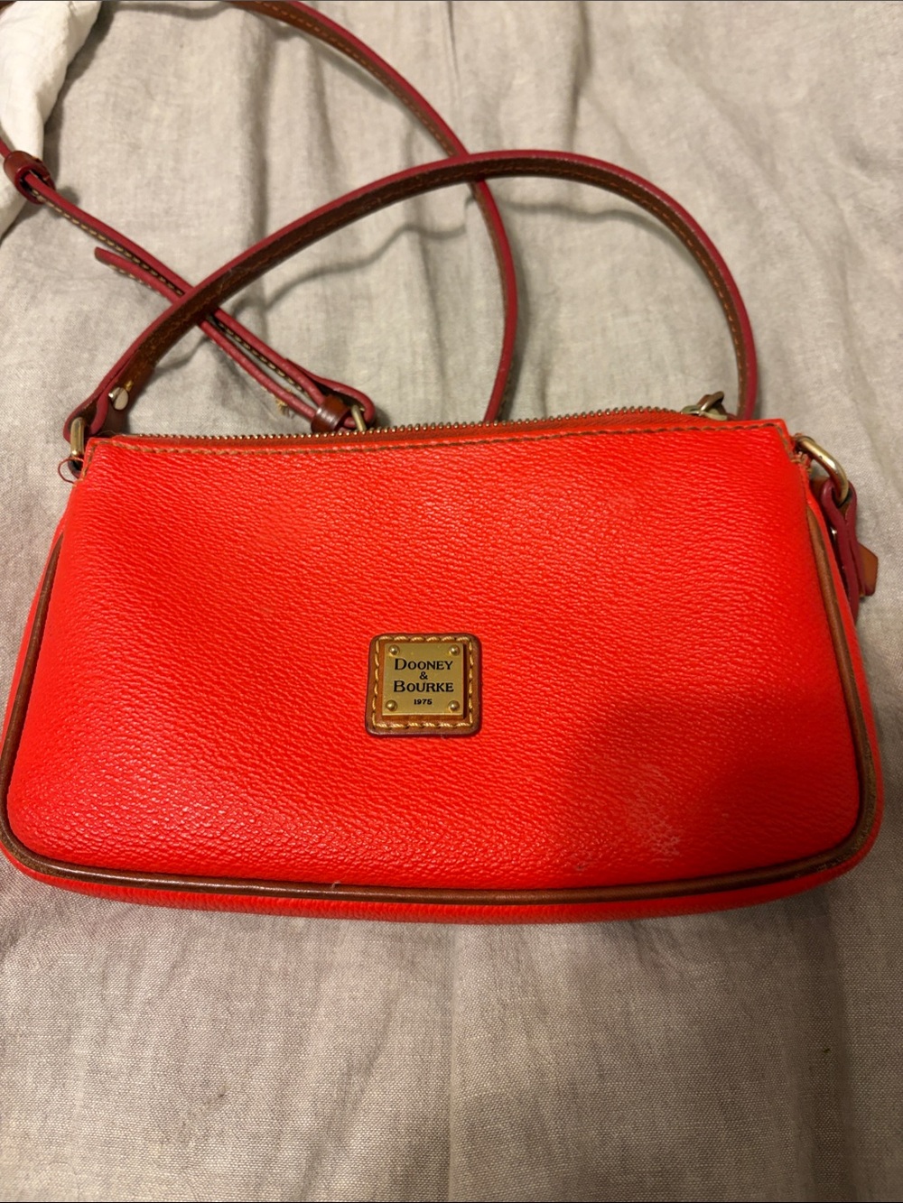 Dooney & Bourke Bright Orange Leather Crossbody